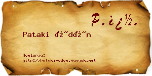 Pataki Ödön névjegykártya